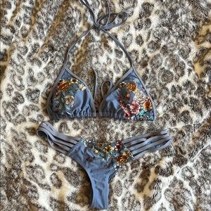 Body Glove Blue Floral Bikini Set